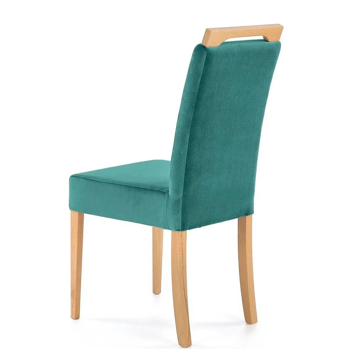 Scaun CLARION, verde/stejar, stofa catifelata/lemn, 42x58x97 cm
