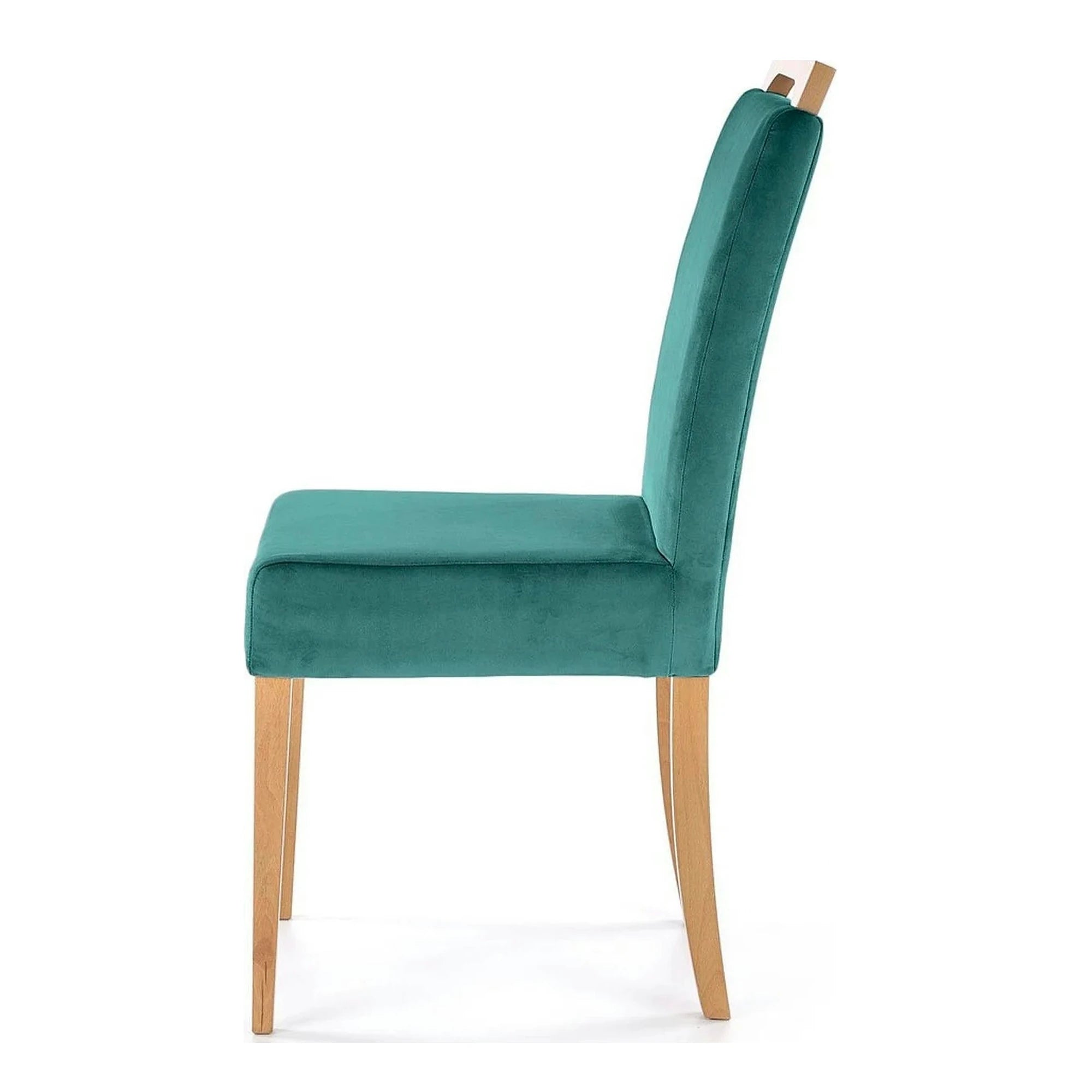 Scaun CLARION, verde/stejar, stofa catifelata/lemn, 42x58x97 cm