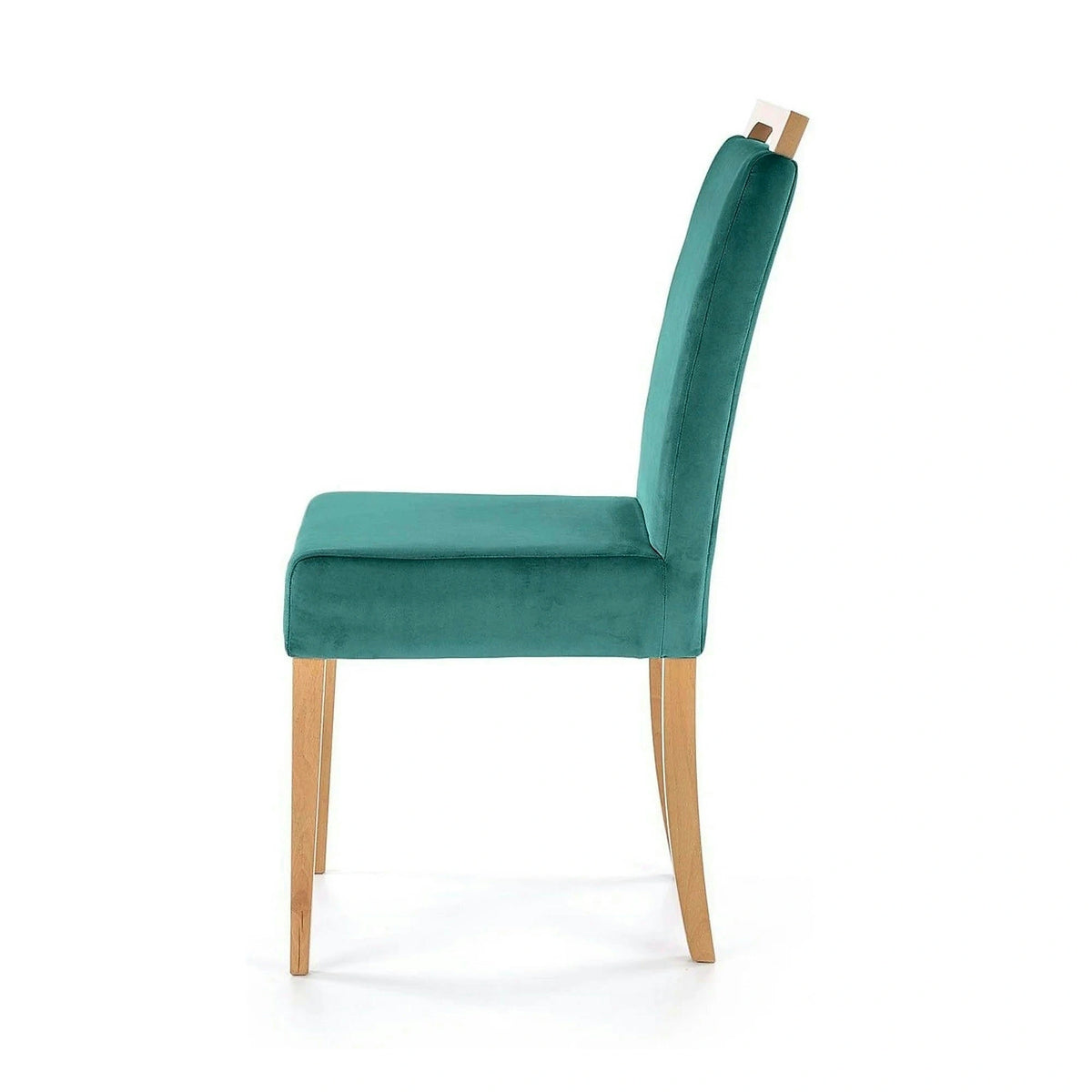 Scaun CLARION, verde/stejar, stofa catifelata/lemn, 42x58x97 cm