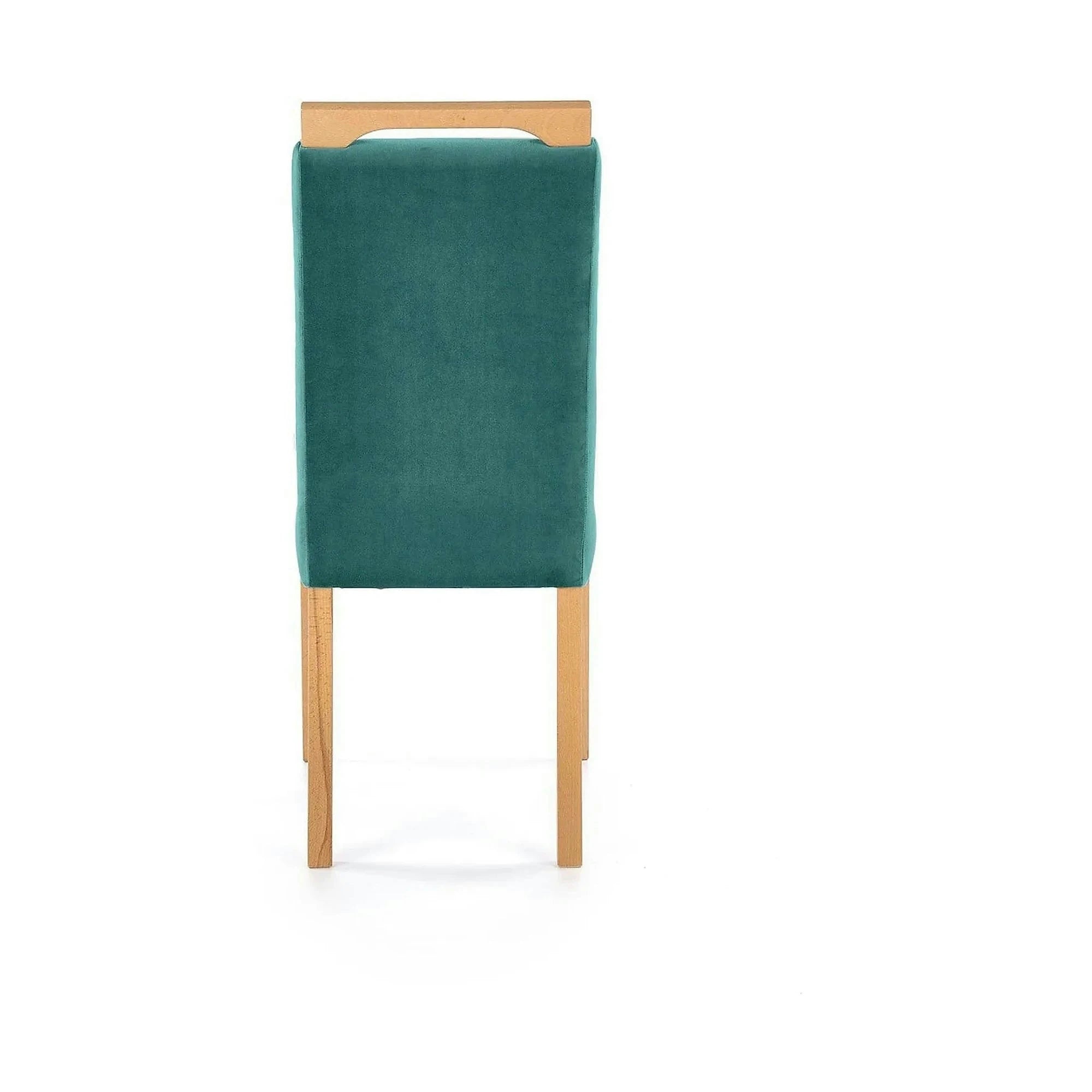 Scaun CLARION, verde/stejar, stofa catifelata/lemn, 42x58x97 cm