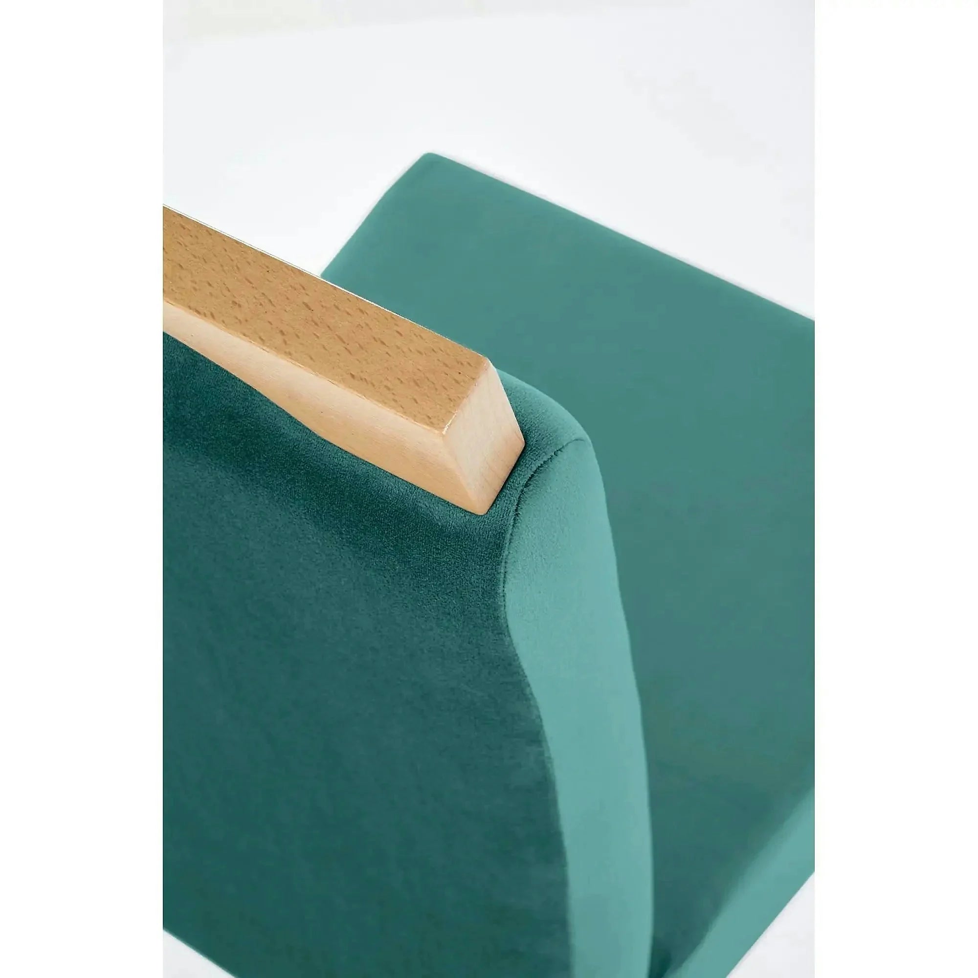 Scaun CLARION, verde/stejar, stofa catifelata/lemn, 42x58x97 cm