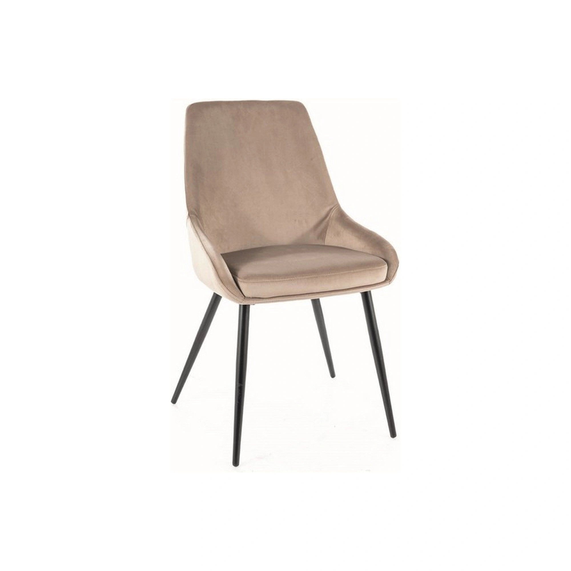 Scaun COBE, bej/negru, stofa catifelata/metal, 49x43x85 cm