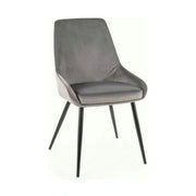 Scaun COBE, stofa catifelata gri/negru, 49x43x85 cm