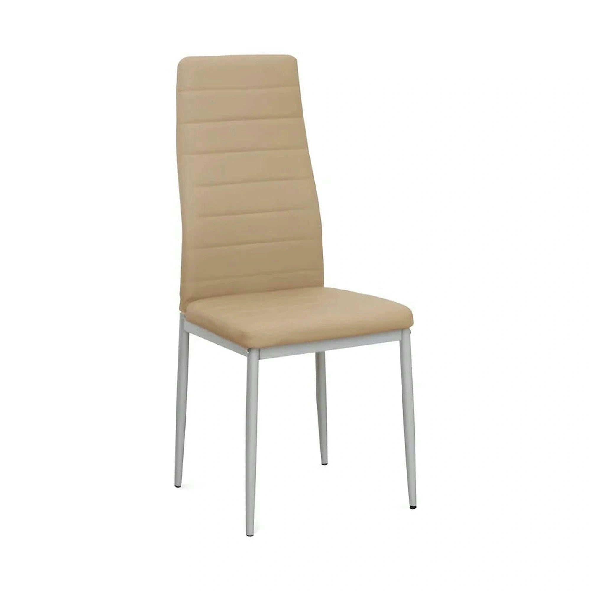 Scaun COLETA NOVA, bej/gri, piele ecologica/metal, 41x49x96 cm