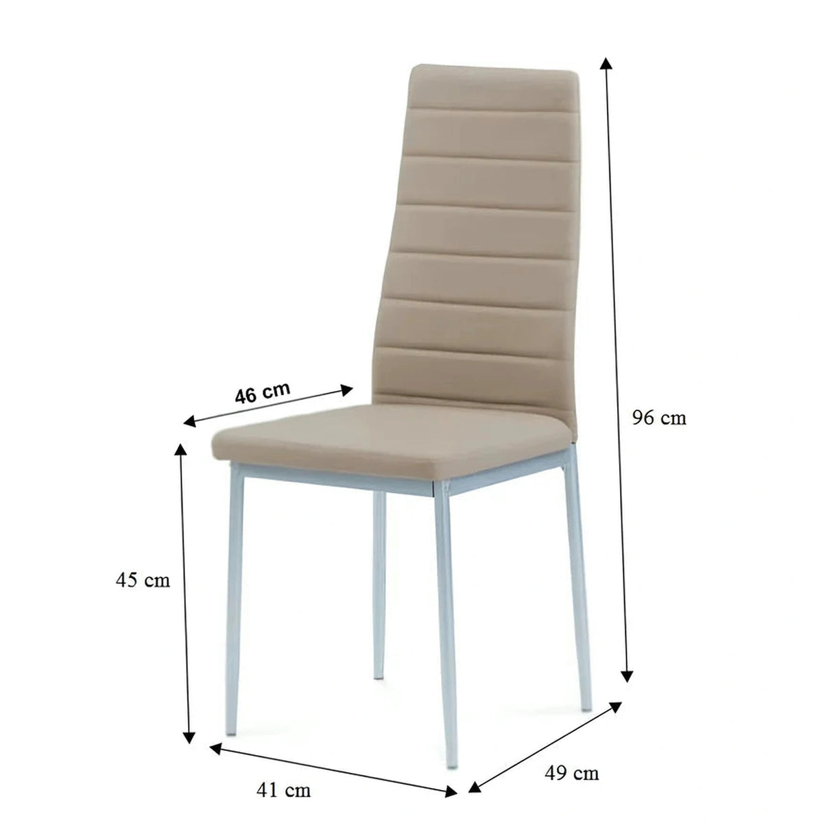 Scaun COLETA NOVA, bej/gri, piele ecologica/metal, 41x49x96 cm