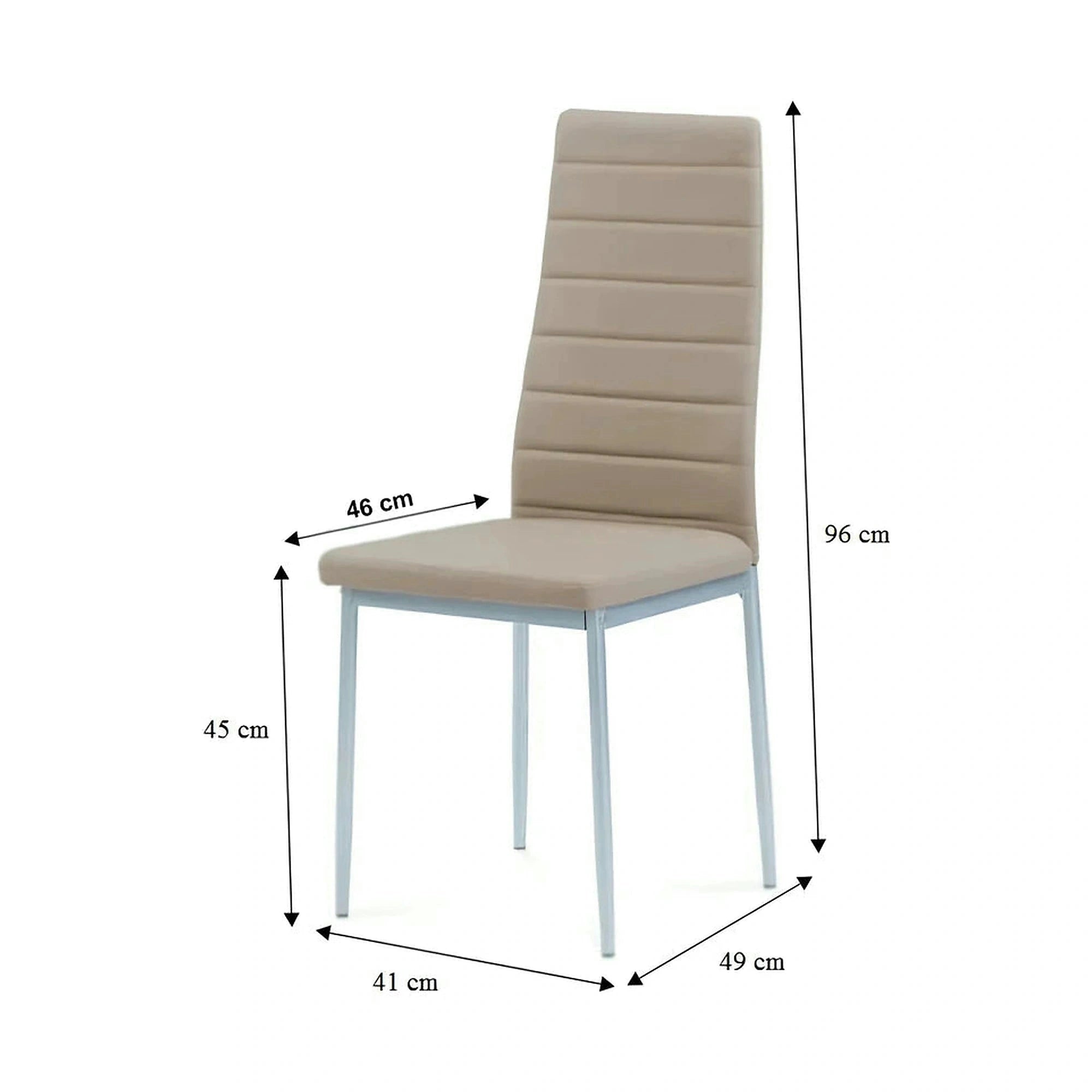 Scaun COLETA NOVA, bej/gri, piele ecologica/metal, 41x49x96 cm