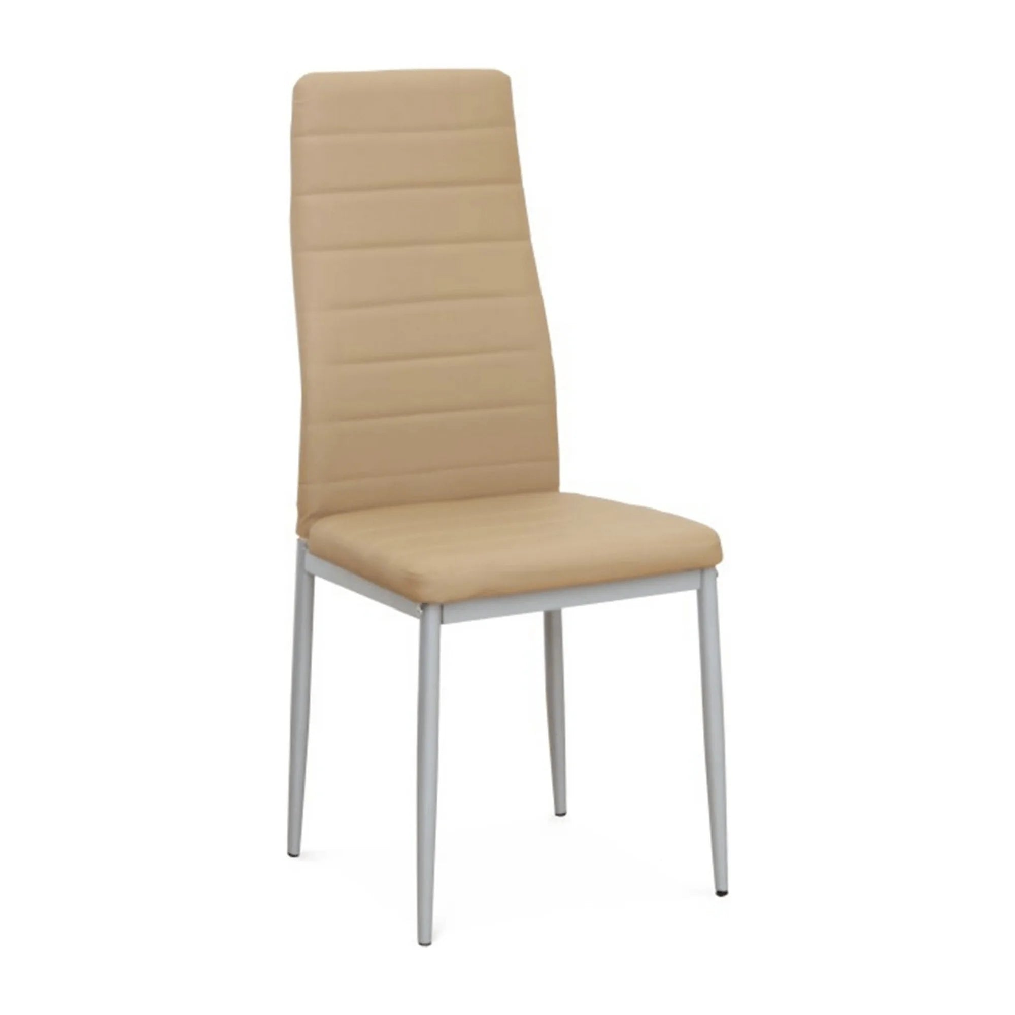 Scaun COLETA NOVA, bej/gri, piele ecologica/metal, 41x49x96 cm