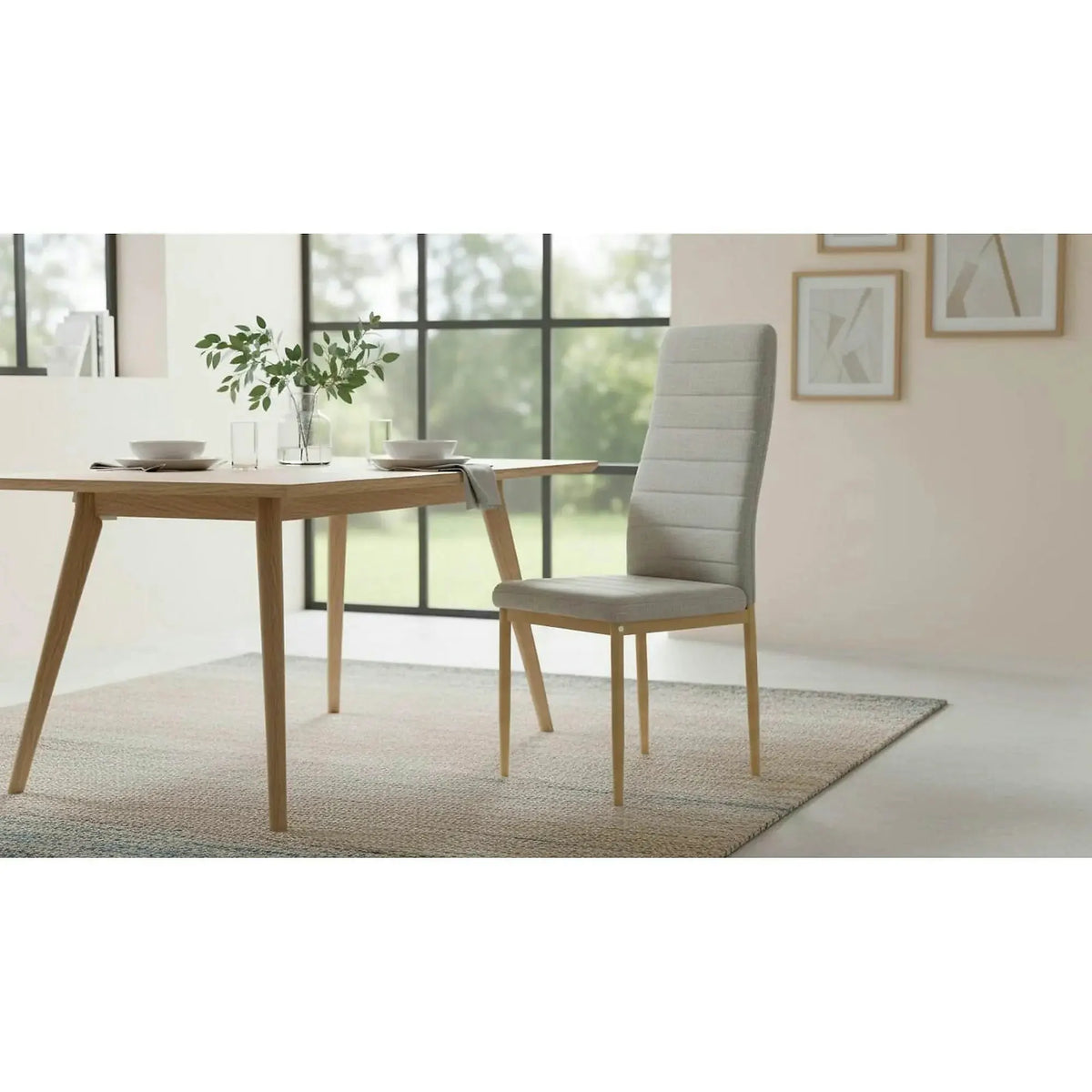 Scaun COLETA NOVA, bej, stofa clasica/metal, 41x49x96 cm