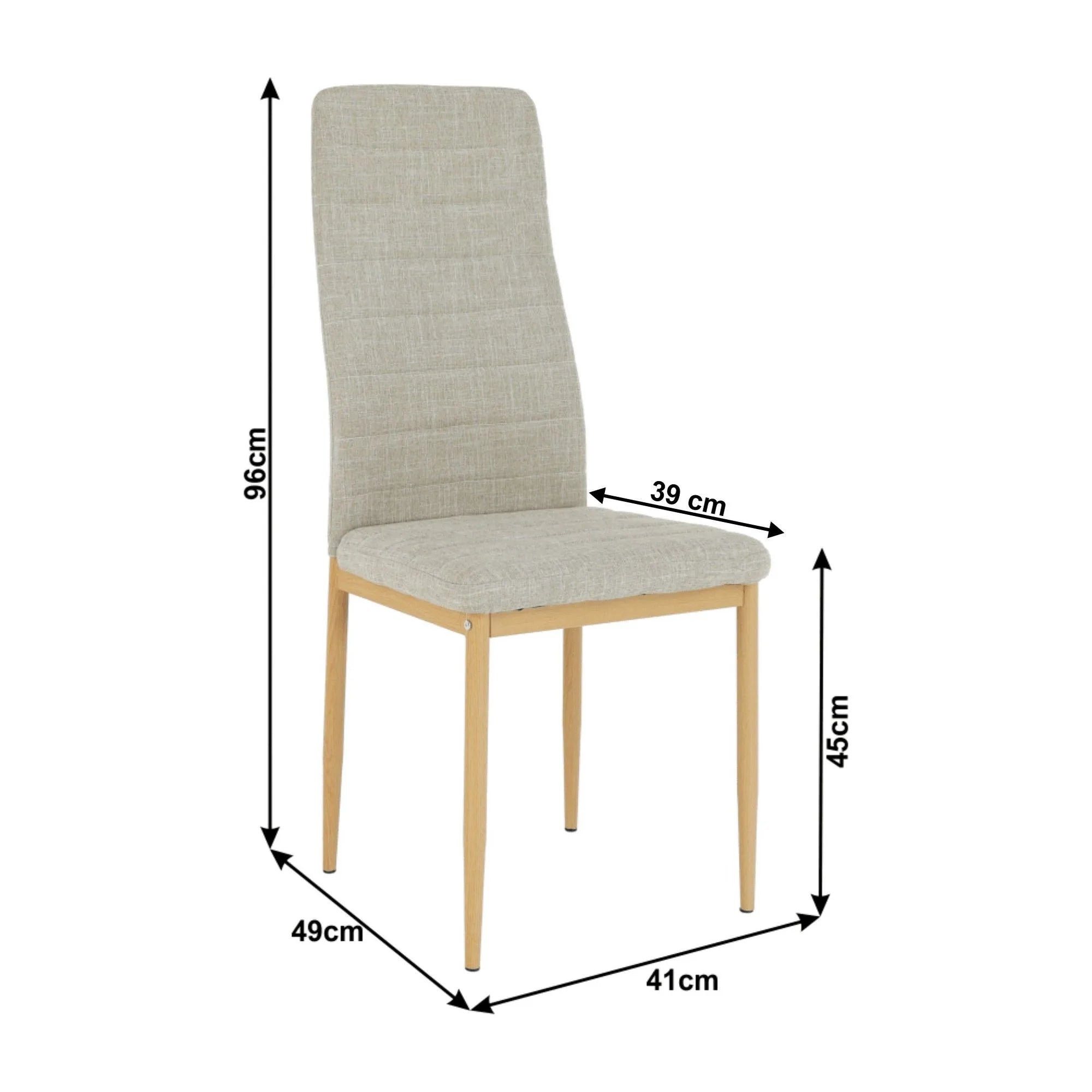 Scaun COLETA NOVA, bej, stofa clasica/metal, 41x49x96 cm