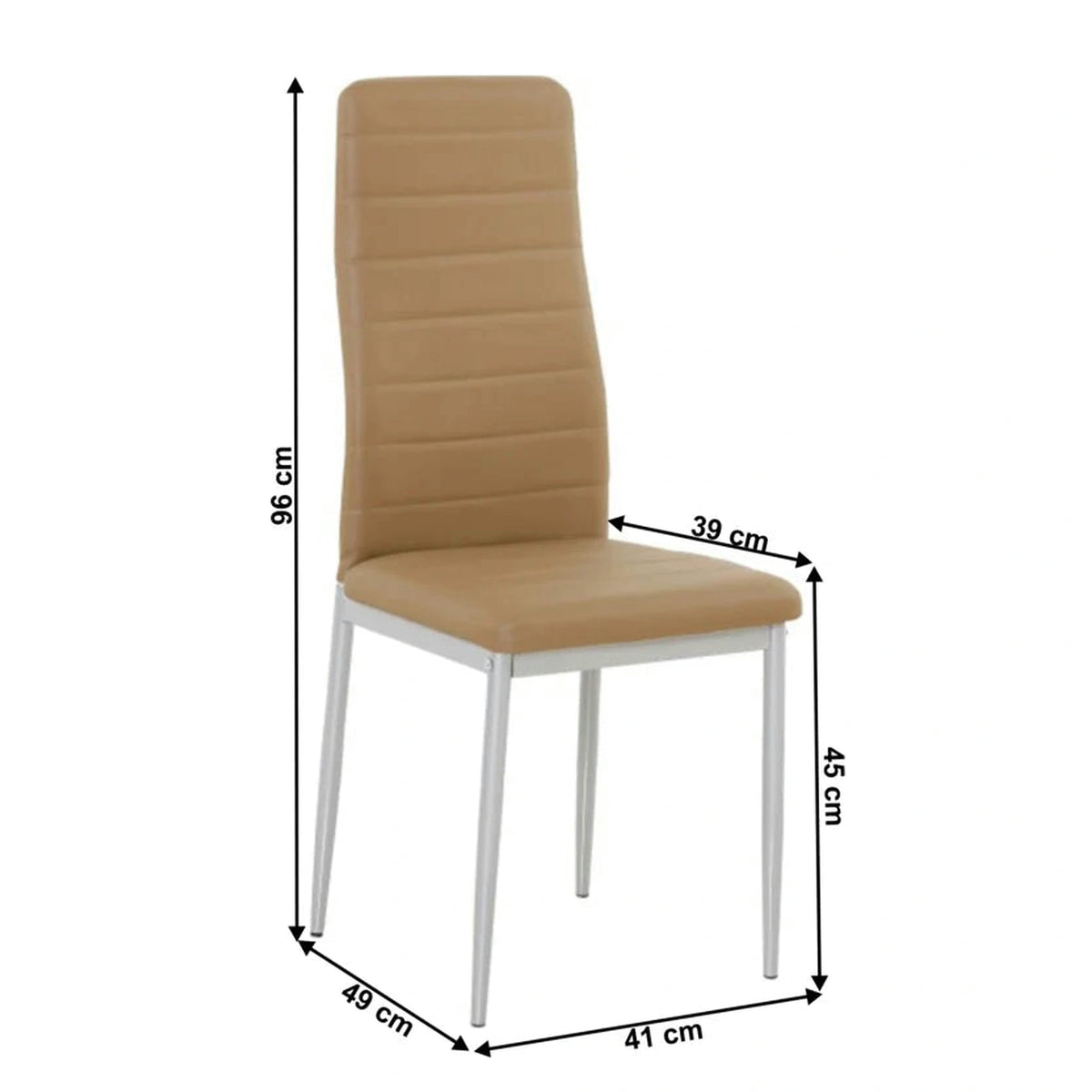 Scaun COLETA NOVA, caramel/gri, piele ecologica/metal, 41x49x96 cm