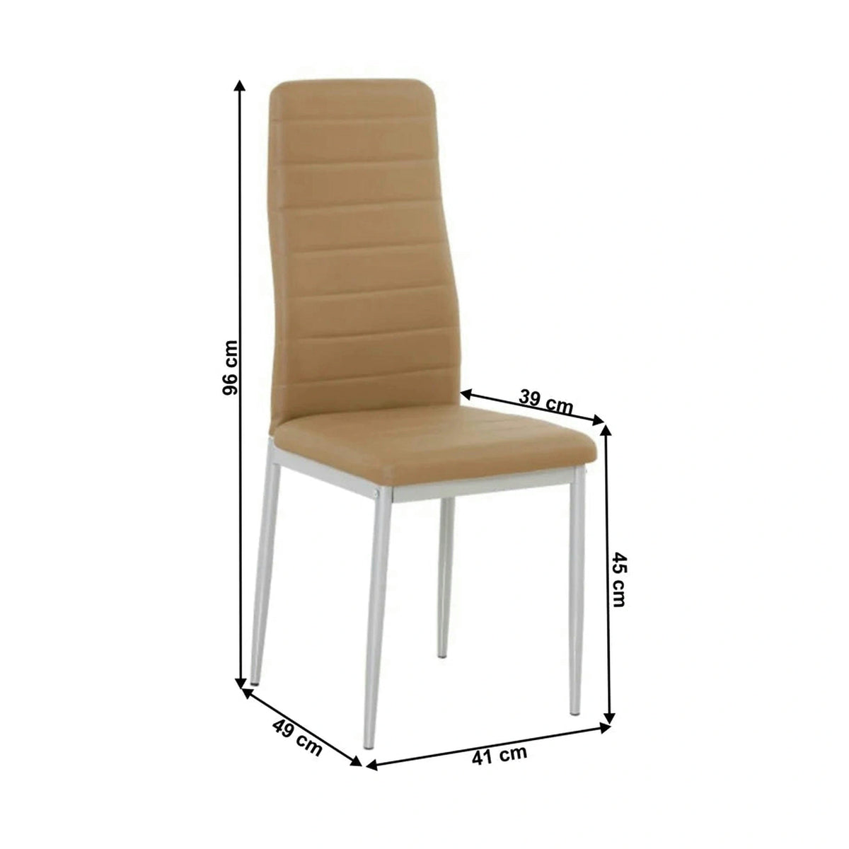 Scaun COLETA NOVA, caramel/gri, piele ecologica/metal, 41x49x96 cm