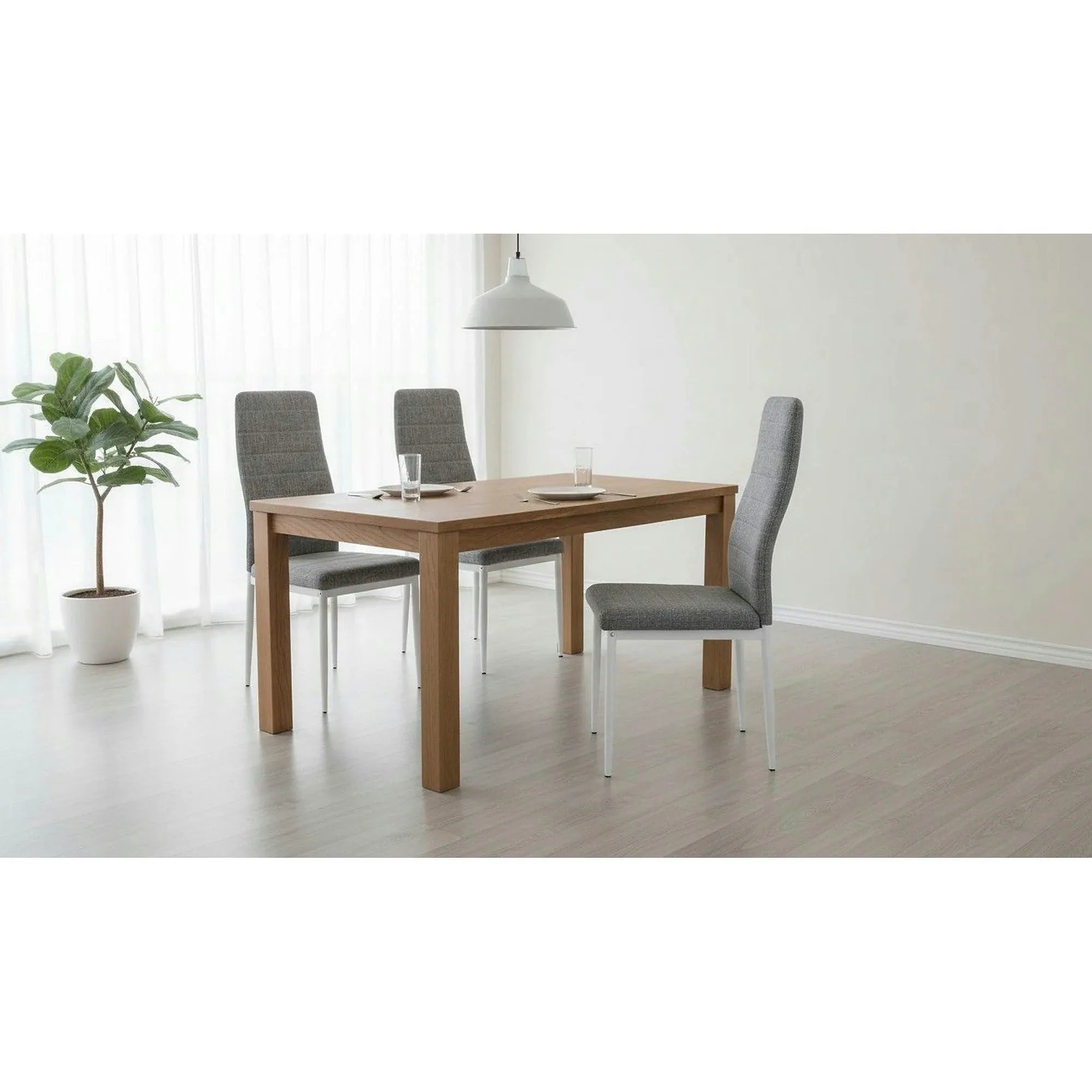 Scaun COLETA NOVA, gri/alb, textil/metal, 41x49x96 cm