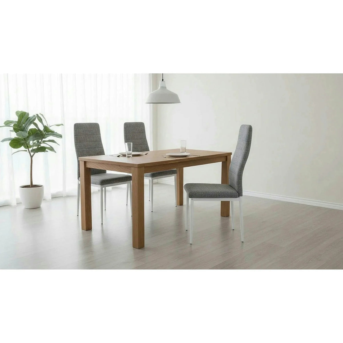 Scaun COLETA NOVA, gri/alb, textil/metal, 41x49x96 cm