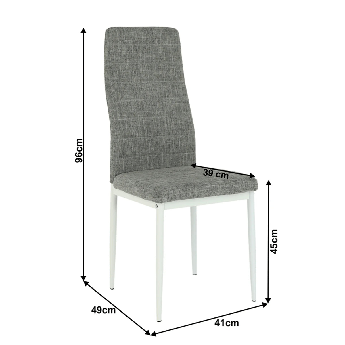Scaun COLETA NOVA, gri/alb, textil/metal, 41x49x96 cm