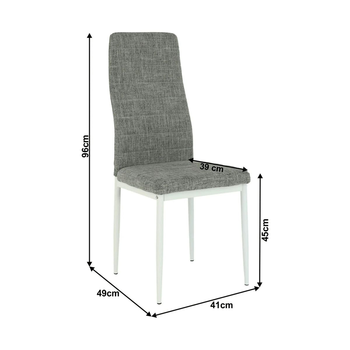 Scaun COLETA NOVA, gri/alb, textil/metal, 41x49x96 cm