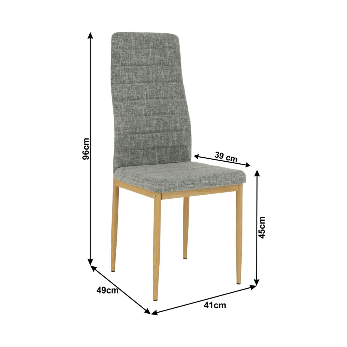 Scaun COLETA NOVA, gri deschis/fag, textil/metal, 41x49x96 cm
