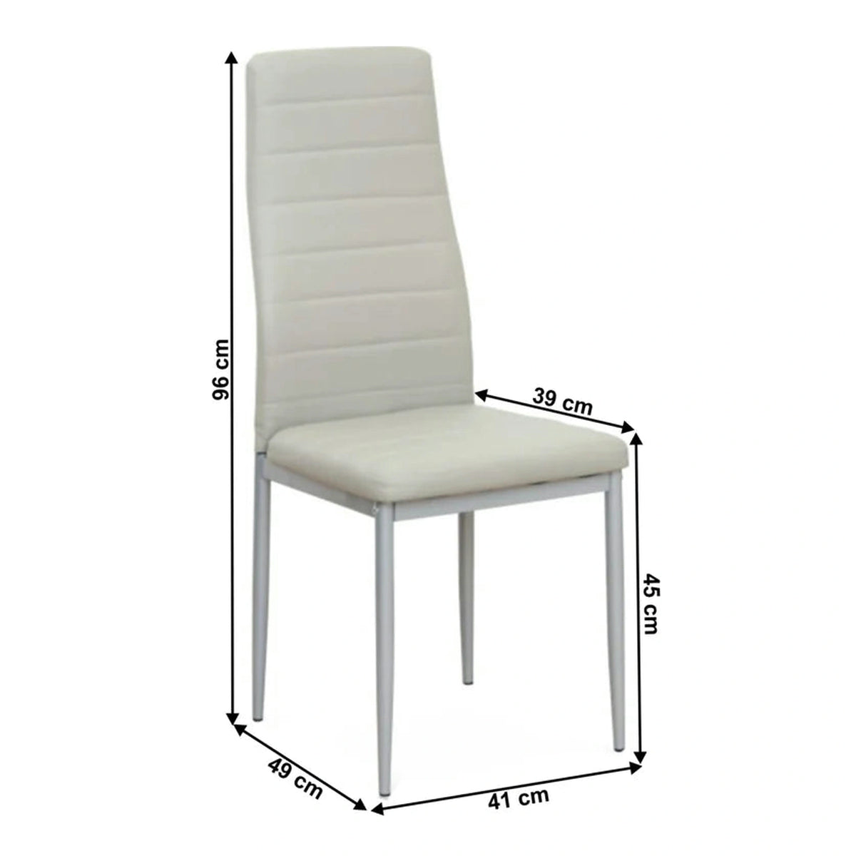 Scaun COLETA NOVA, gri, piele ecologica/metal, 41x49x96 cm