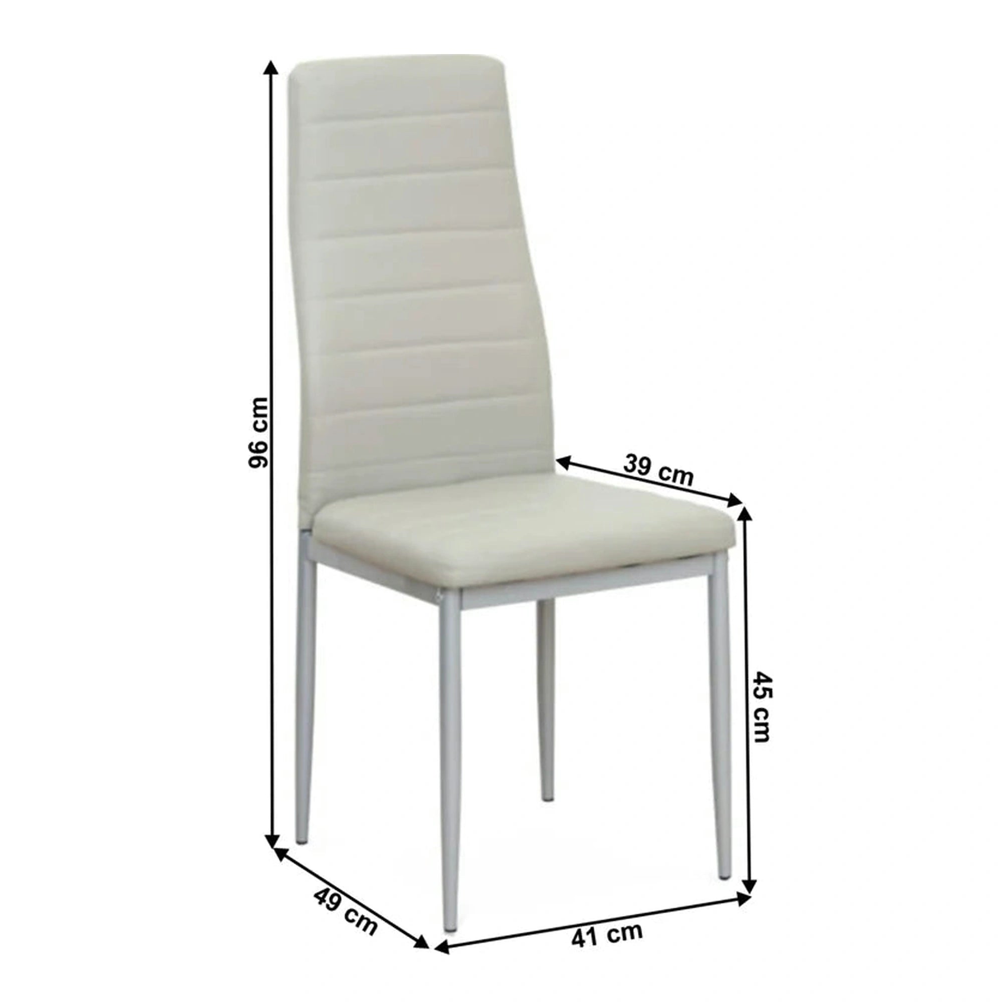 Scaun COLETA NOVA, gri, piele ecologica/metal, 41x49x96 cm