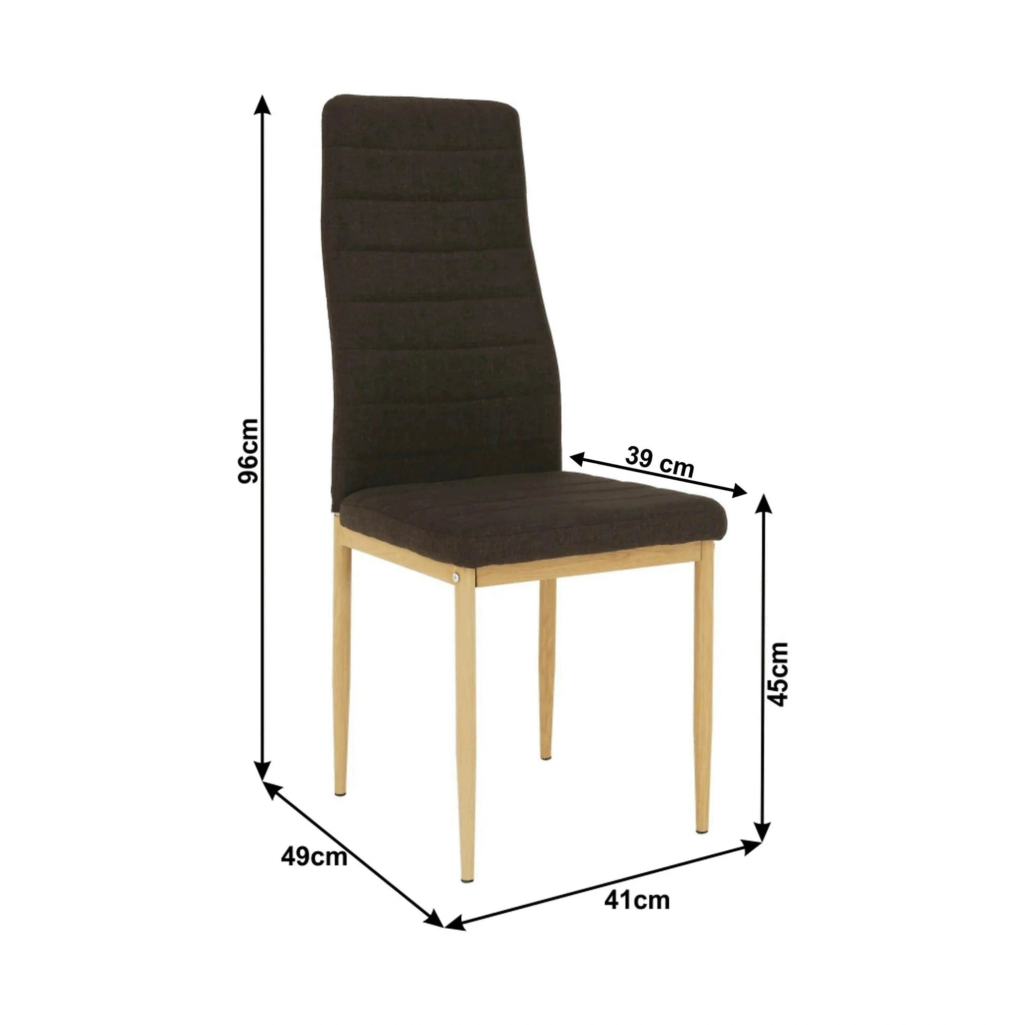 Scaun COLETA NOVA, maro inchis/fag, textil/metal, 41x49x96 cm