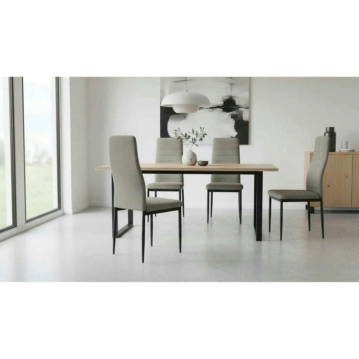 Scaun COLETA NOVA, maro/negru, textil/metal, 41x49x96 cm