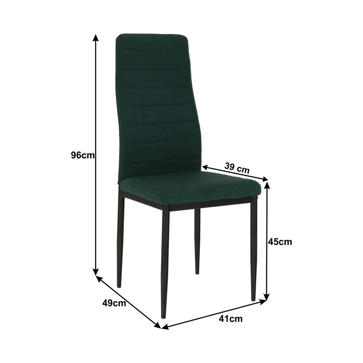 Scaun COLETA NOVA, smarald/negru, textil/metal, 41x49x96 cm
