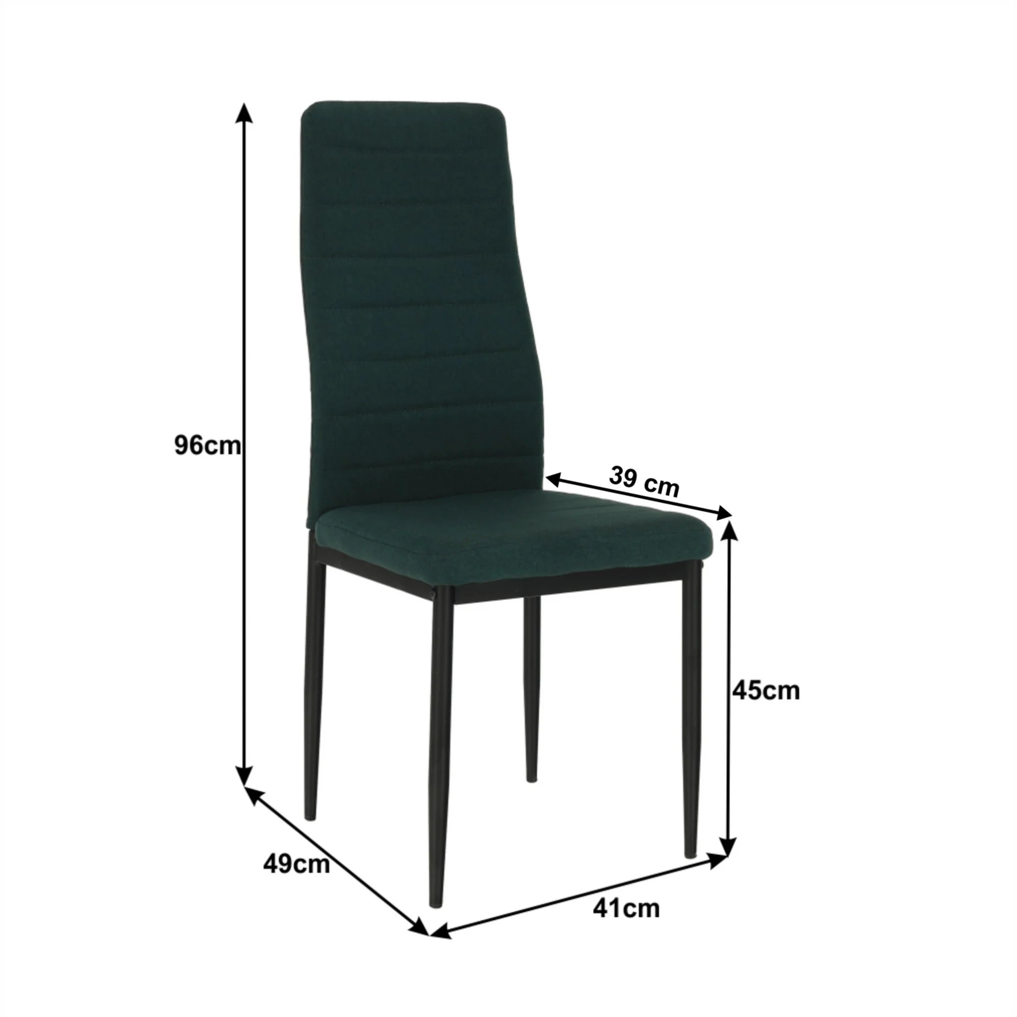 Scaun COLETA NOVA, smarald/negru, textil/metal, 41x49x96 cm