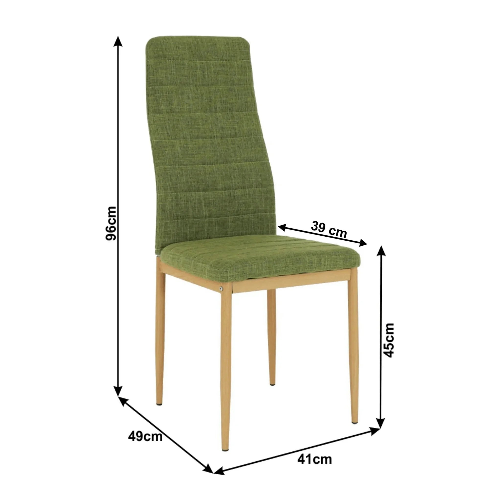 Scaun COLETA NOVA, verde/fag, stofa clasica/metal, 41x49x96 cm
