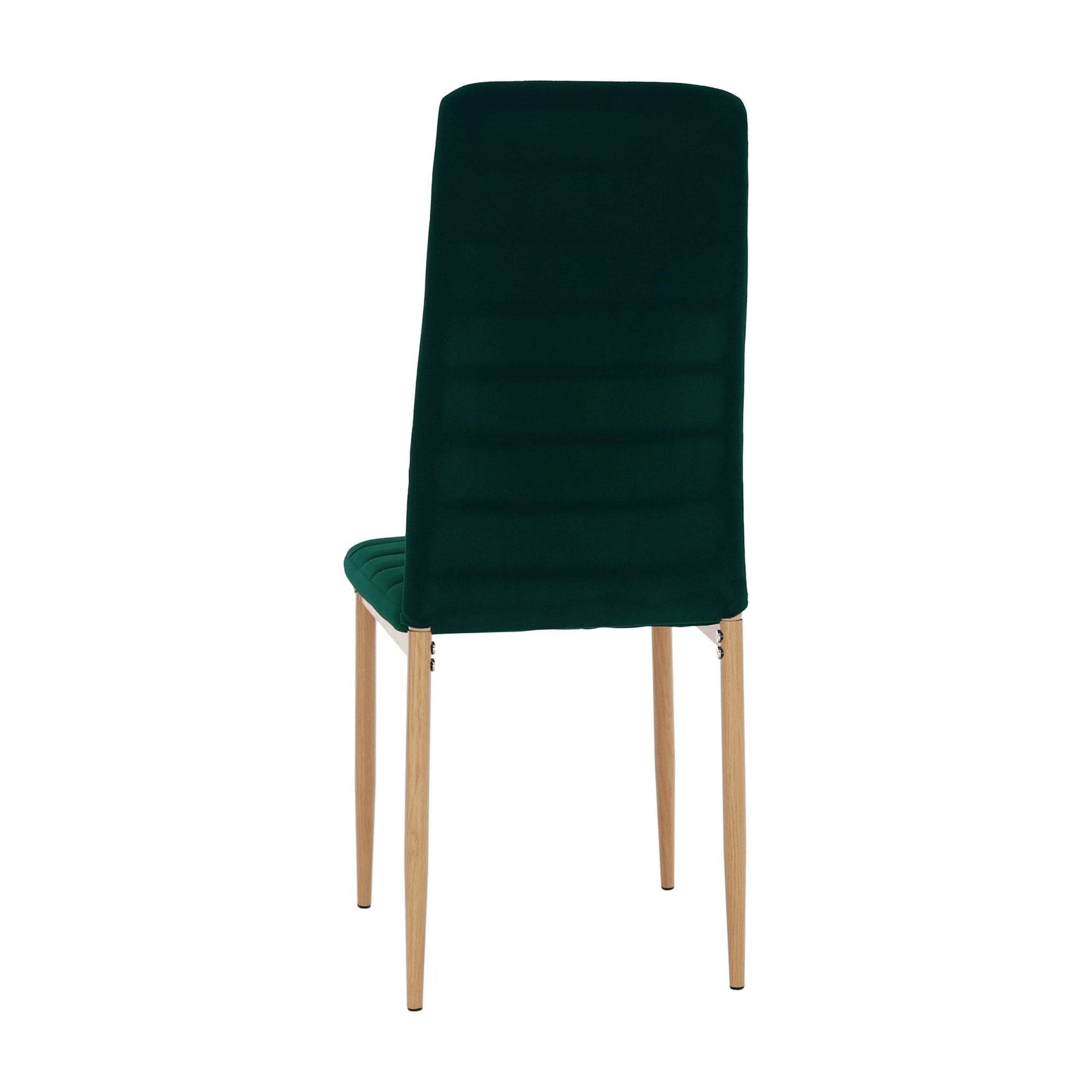 Scaun COLETA NOVA, verde smarald/stejar, stofa catifelata/metal, 41x49x96 cm