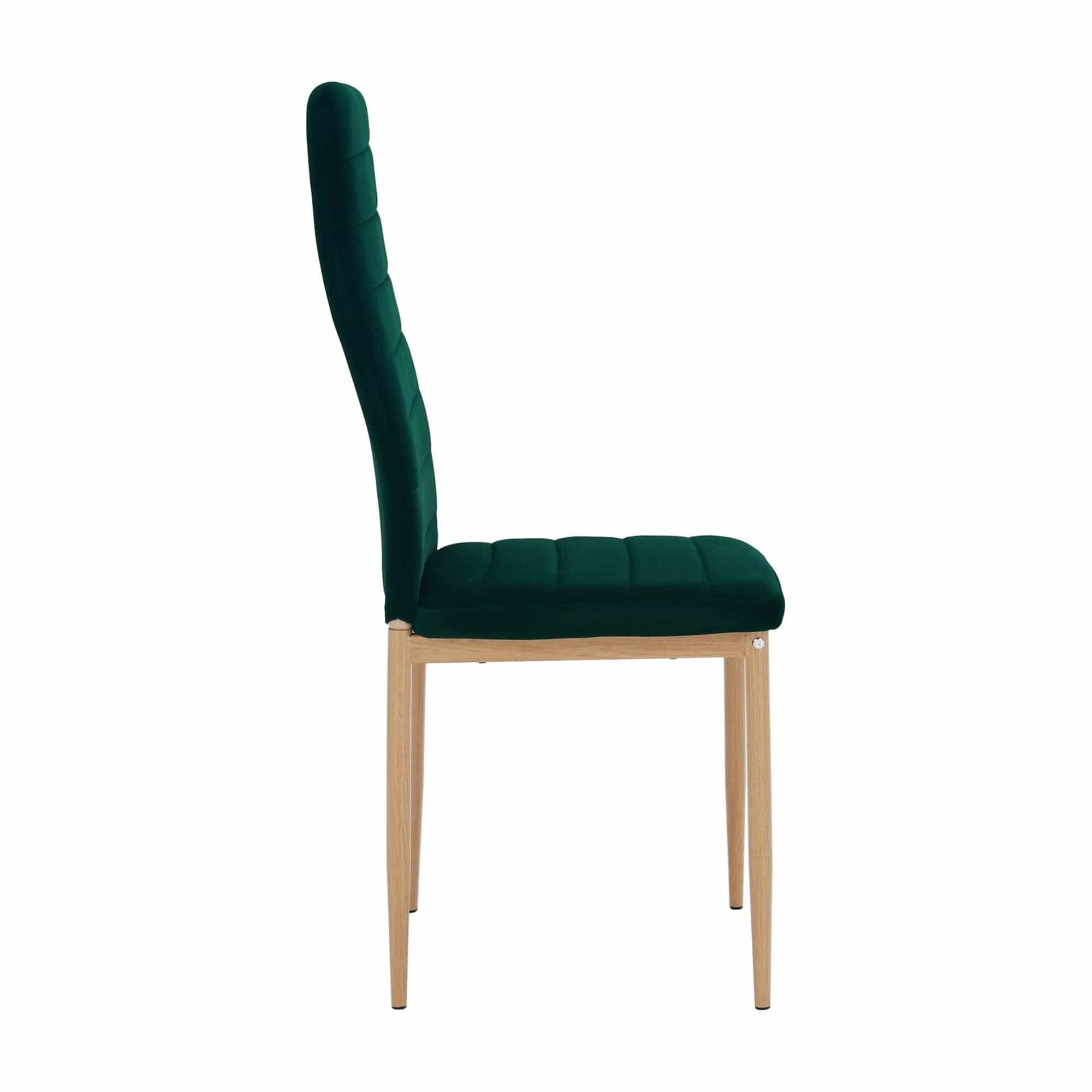 Scaun COLETA NOVA, verde smarald/stejar, stofa catifelata/metal, 41x49x96 cm