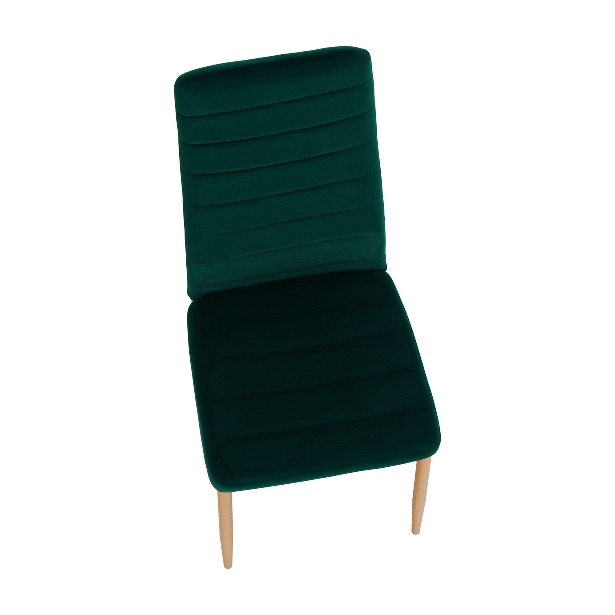 Scaun COLETA NOVA, verde smarald/stejar, stofa catifelata/metal, 41x49x96 cm