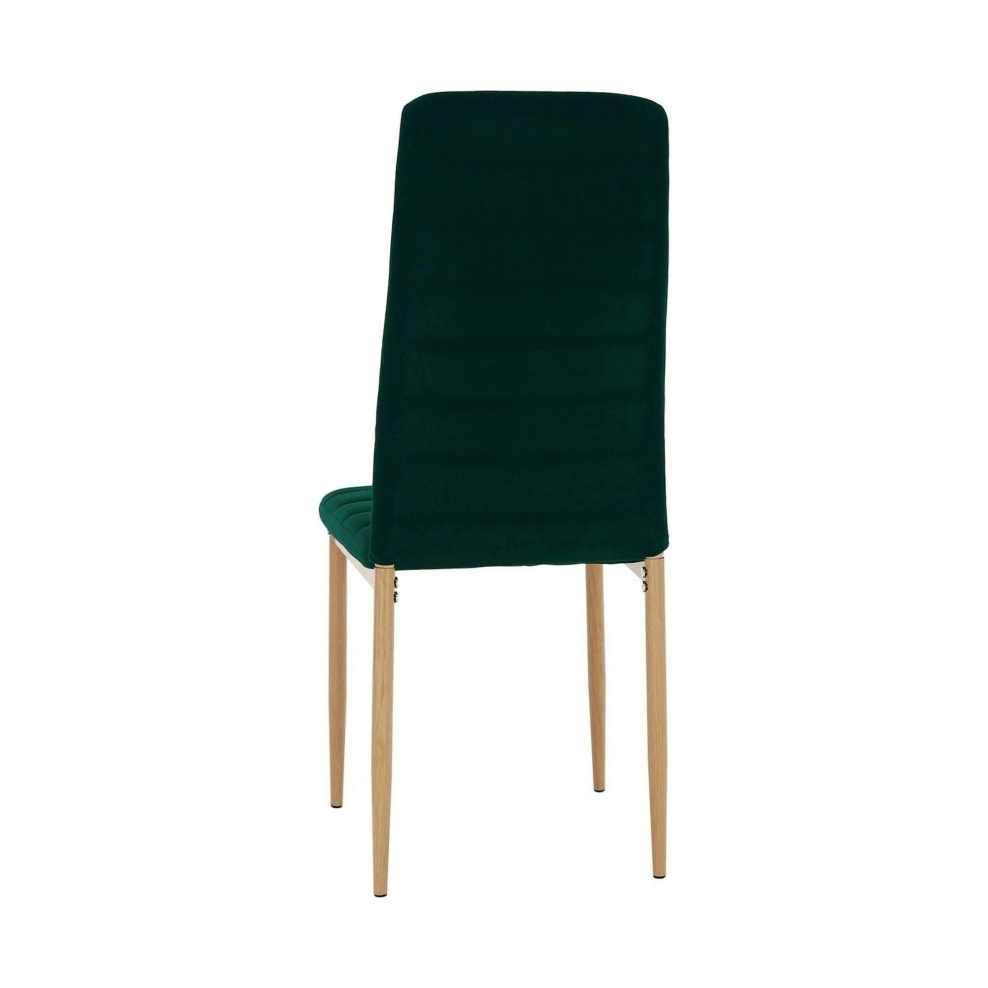 Scaun COLETA NOVA, verde smarald/stejar, stofa catifelata/metal, 41x49x96 cm