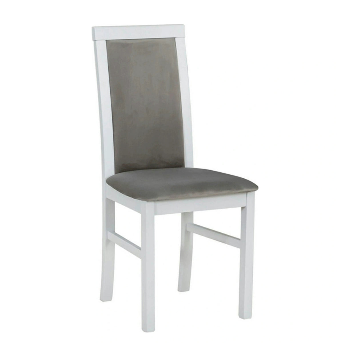 Scaun COMO, gri/alb, stofa catifelata/lemn, 43x51x92 cm