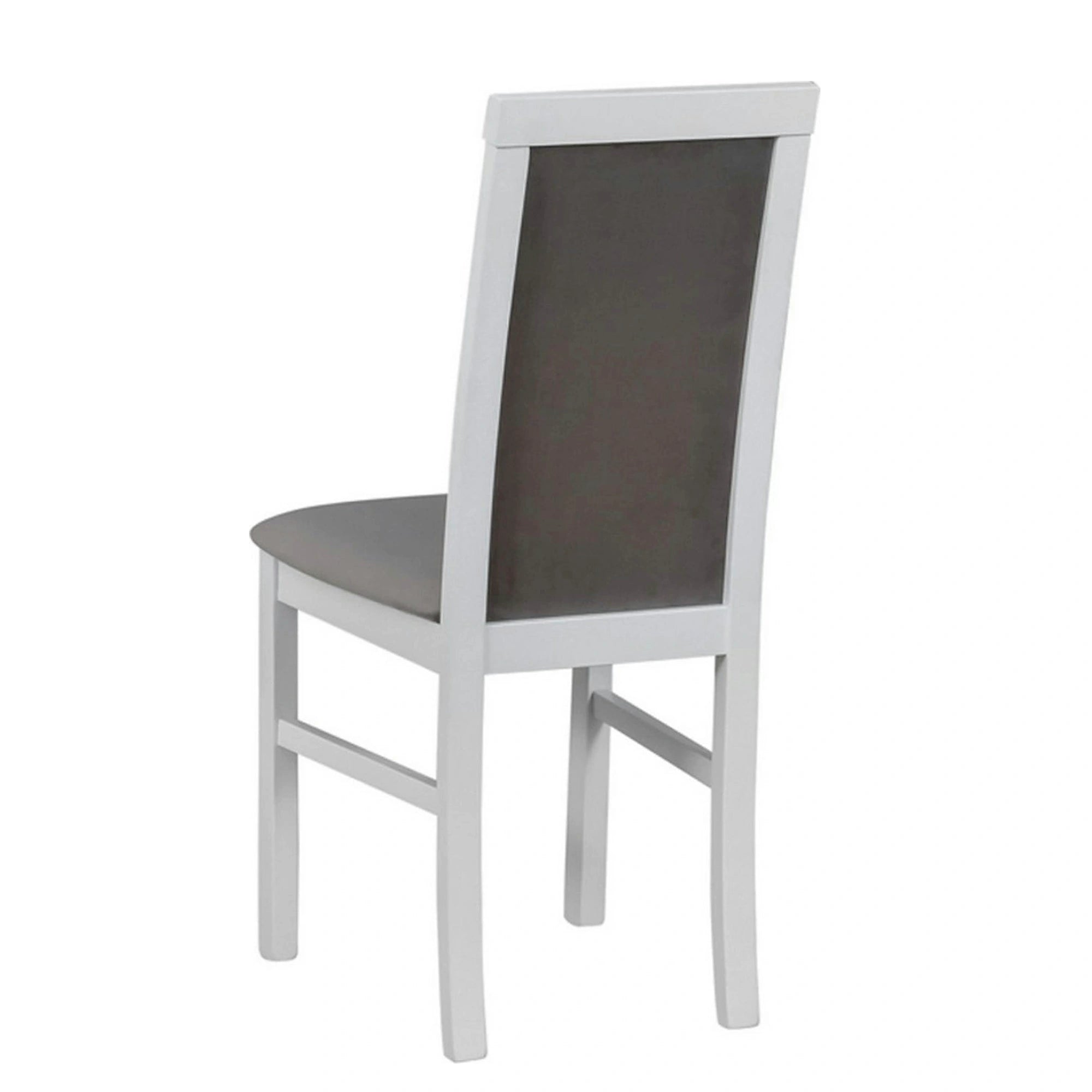 Scaun COMO, gri/alb, stofa catifelata/lemn, 43x51x92 cm