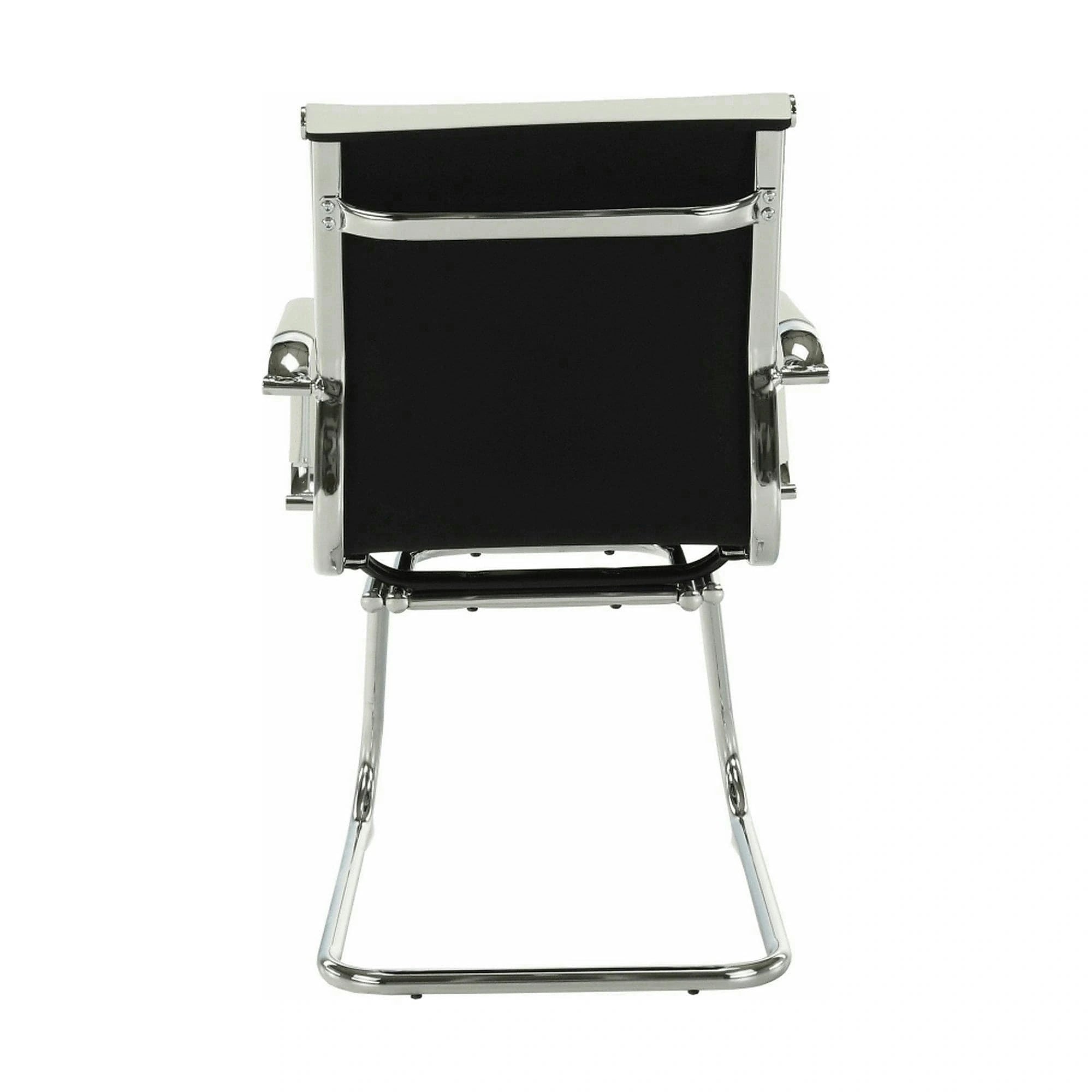 Scaun conferinta AZURE 2 NEW TYP 2, piele ecologica/metal, alb, 54.5x62.5x90.5 cm
