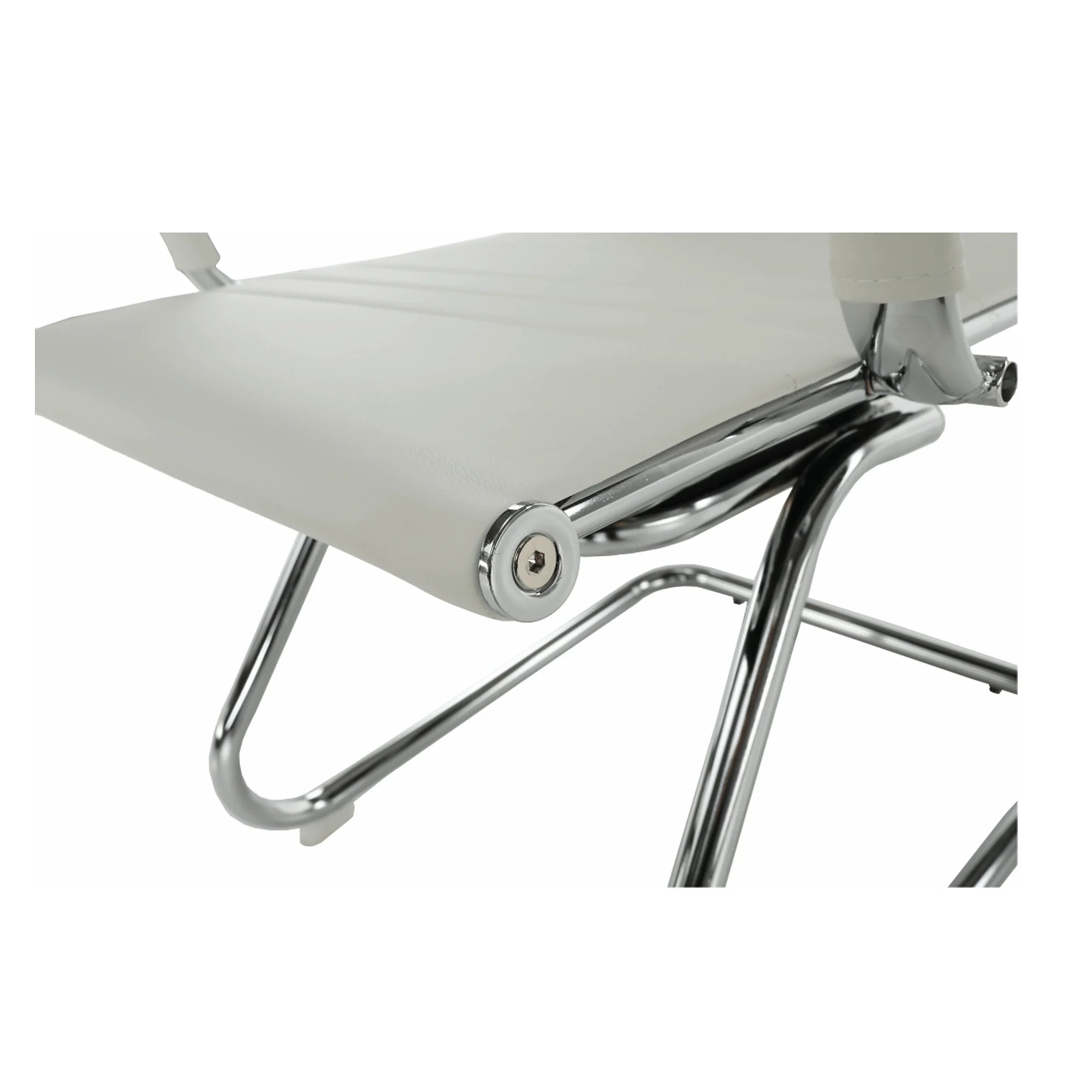 Scaun conferinta AZURE 2 NEW TYP 2, piele ecologica/metal, alb, 54.5x62.5x90.5 cm