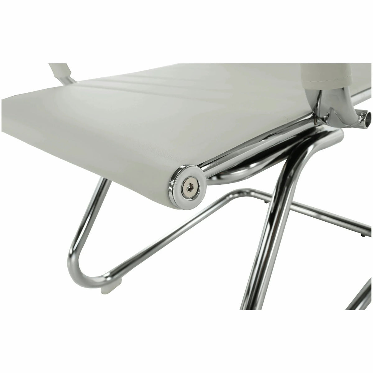 Scaun conferinta AZURE 2 NEW TYP 2, piele ecologica/metal, alb, 54.5x62.5x90.5 cm