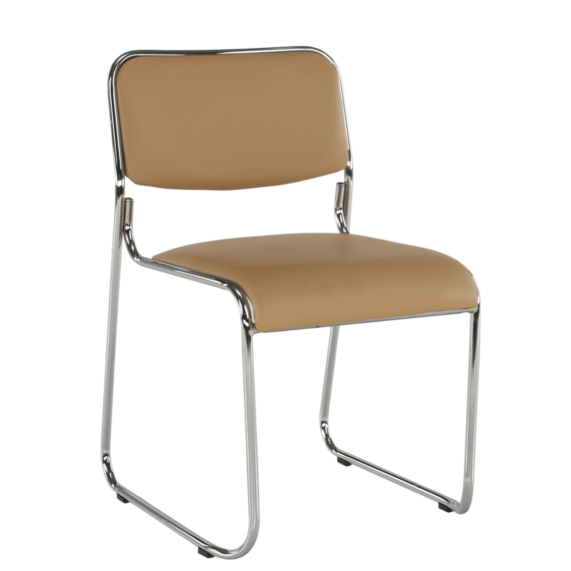 Scaun conferinta BULUT, maro/crom, piele ecologica/metal, 50x56x76 cm