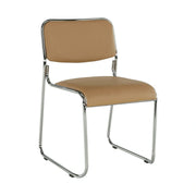 Scaun conferinta BULUT, maro/crom, piele ecologica/metal, 50x56x76 cm