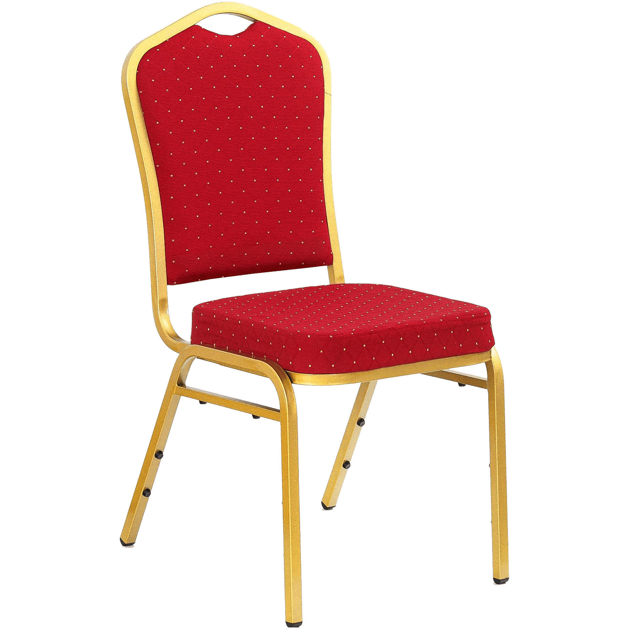 Scaun conferinta K66, rosu/auriu, stofa clasica/metal, 45X48X93 CM