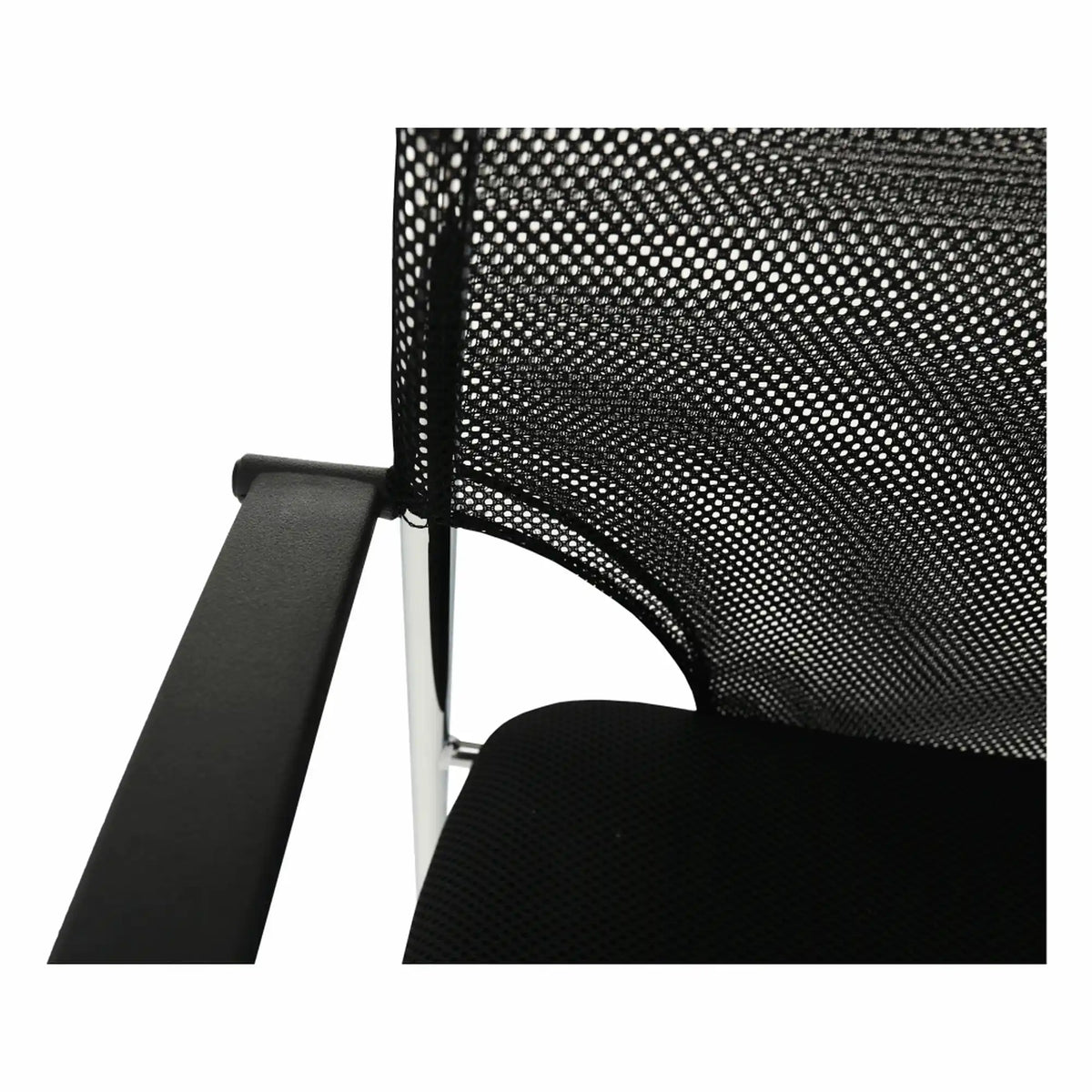 Scaun conferinta UMUT, negru/crom, plasa/metal, 54x56x82 cm