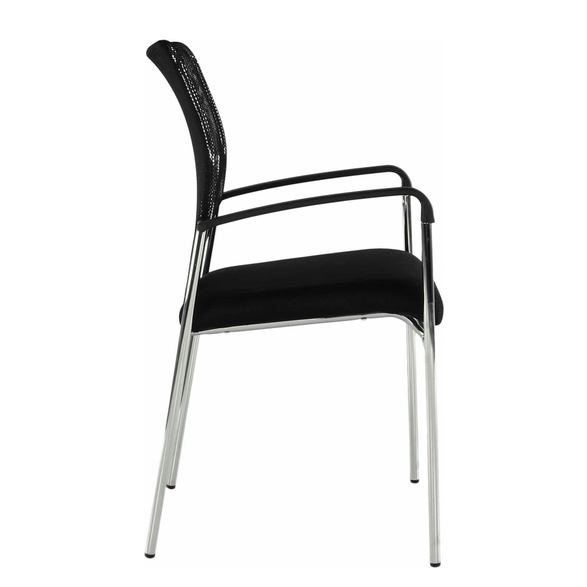Scaun conferinta UMUT, negru/crom, plasa/metal, 54x56x82 cm