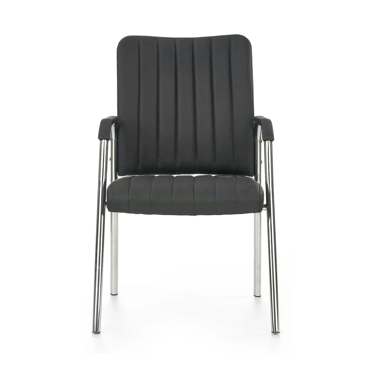 Scaun conferinta VIGOR, negru, piele ecologica/metal, 53x58x92 cm