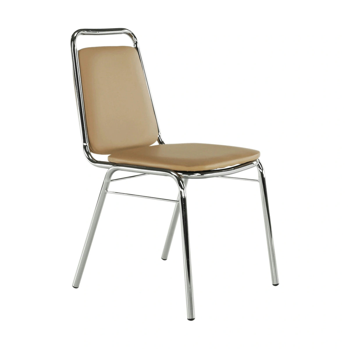 Scaun conferinta ZEKI, maro/crom, piele ecologica/metal, 45x58x82 cm