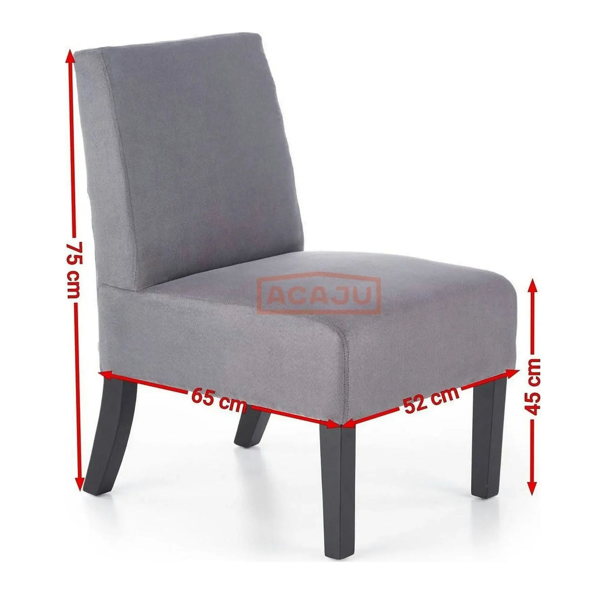 Scaun copii Fido, gri/negru, stofa/lemn de cauciuc, 52X65X75 CM