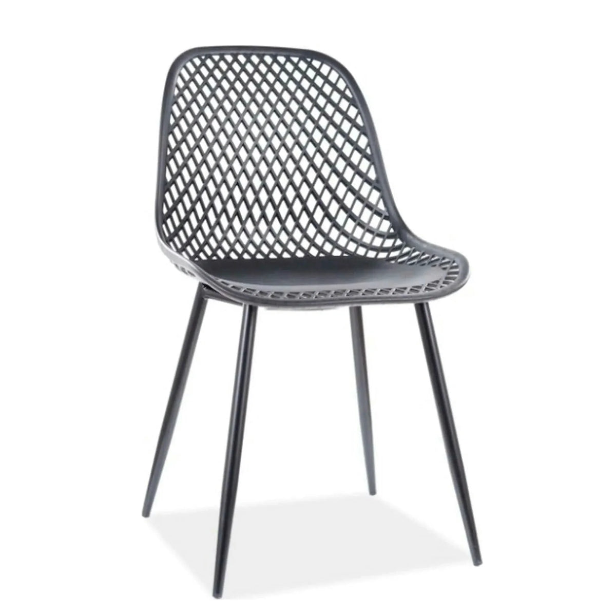 Scaun Corral A, negru, polipropilena/metal, 46x44x75 cm