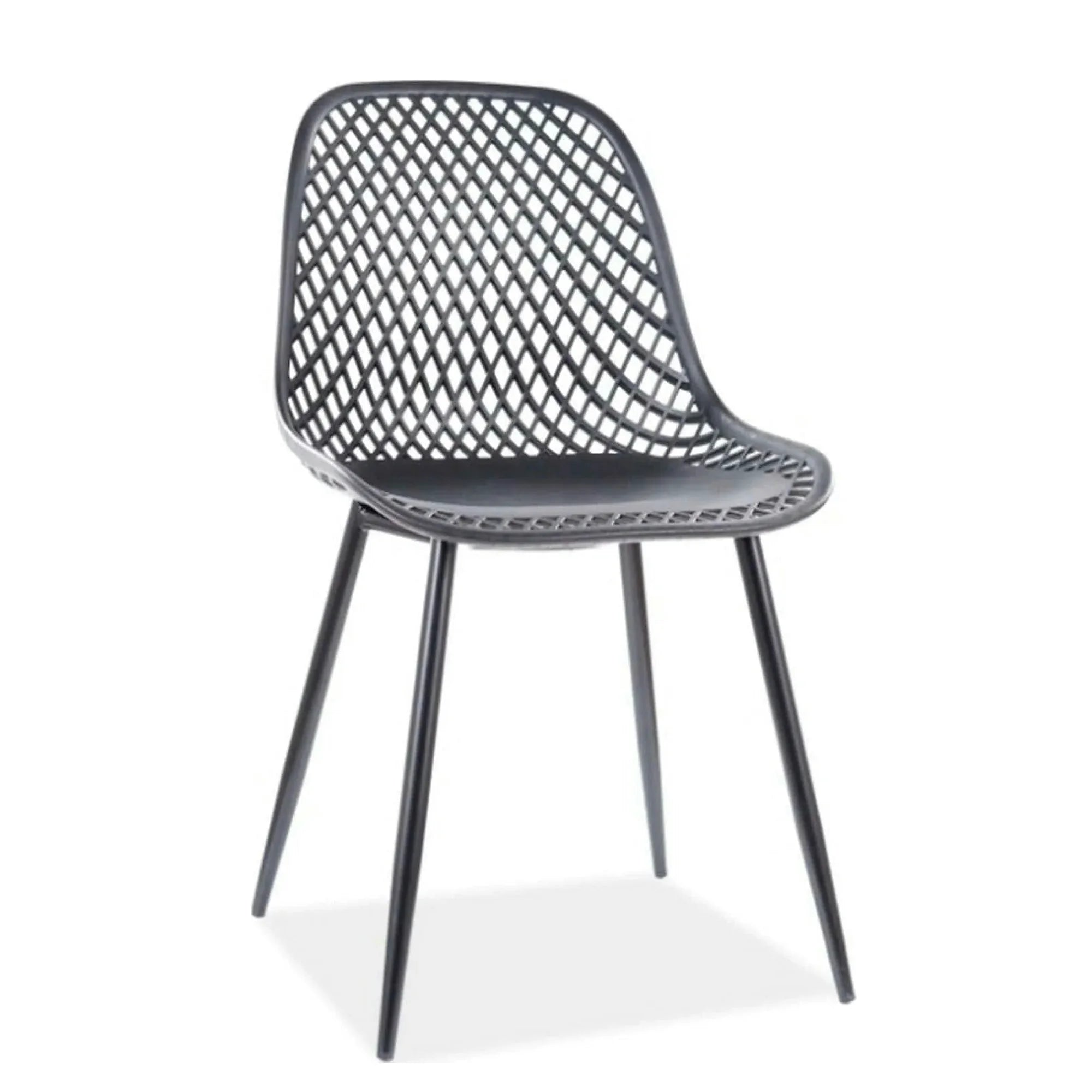 Scaun Corral A, negru, polipropilena/metal, 46x44x75 cm