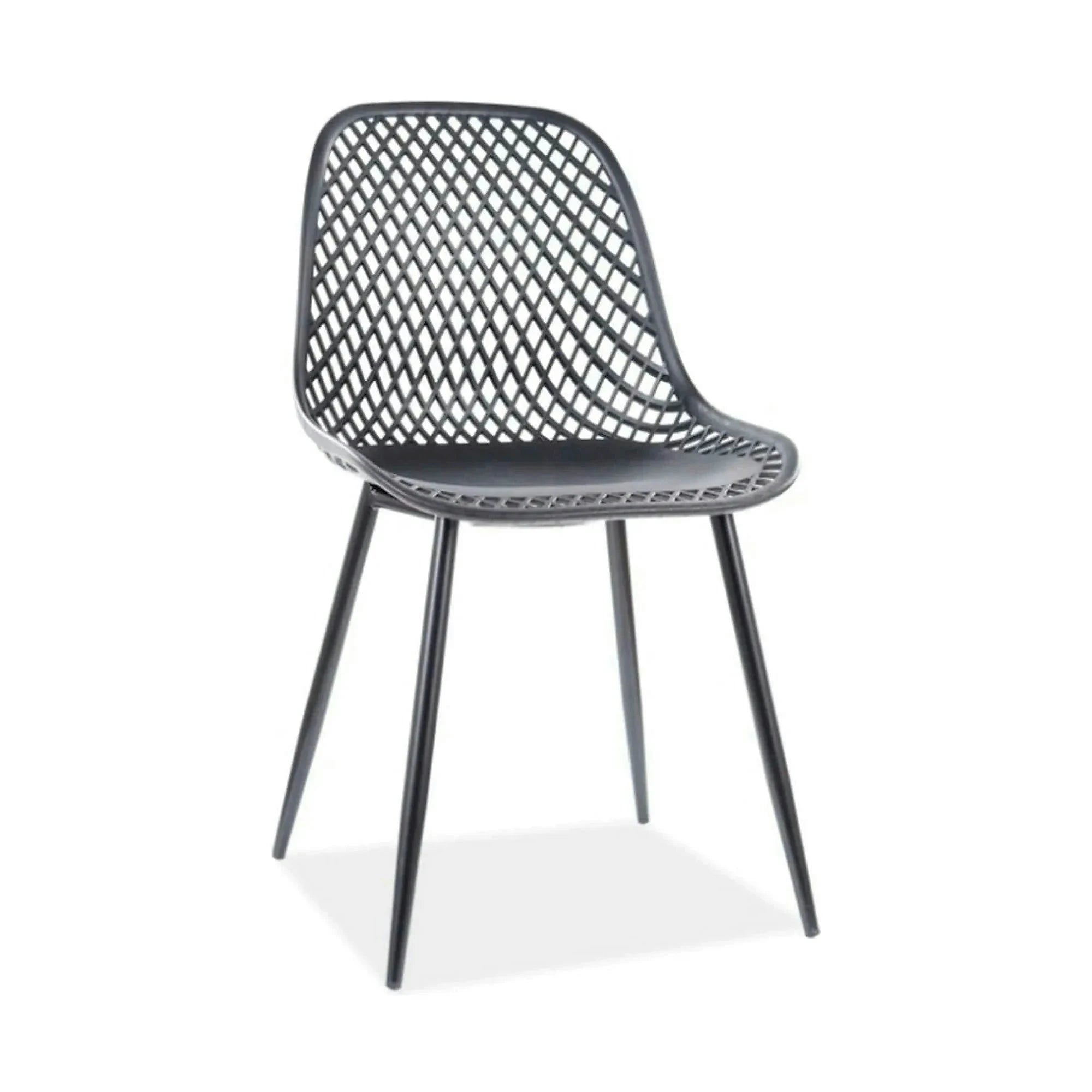 Scaun Corral A, negru, polipropilena/metal, 46x44x75 cm