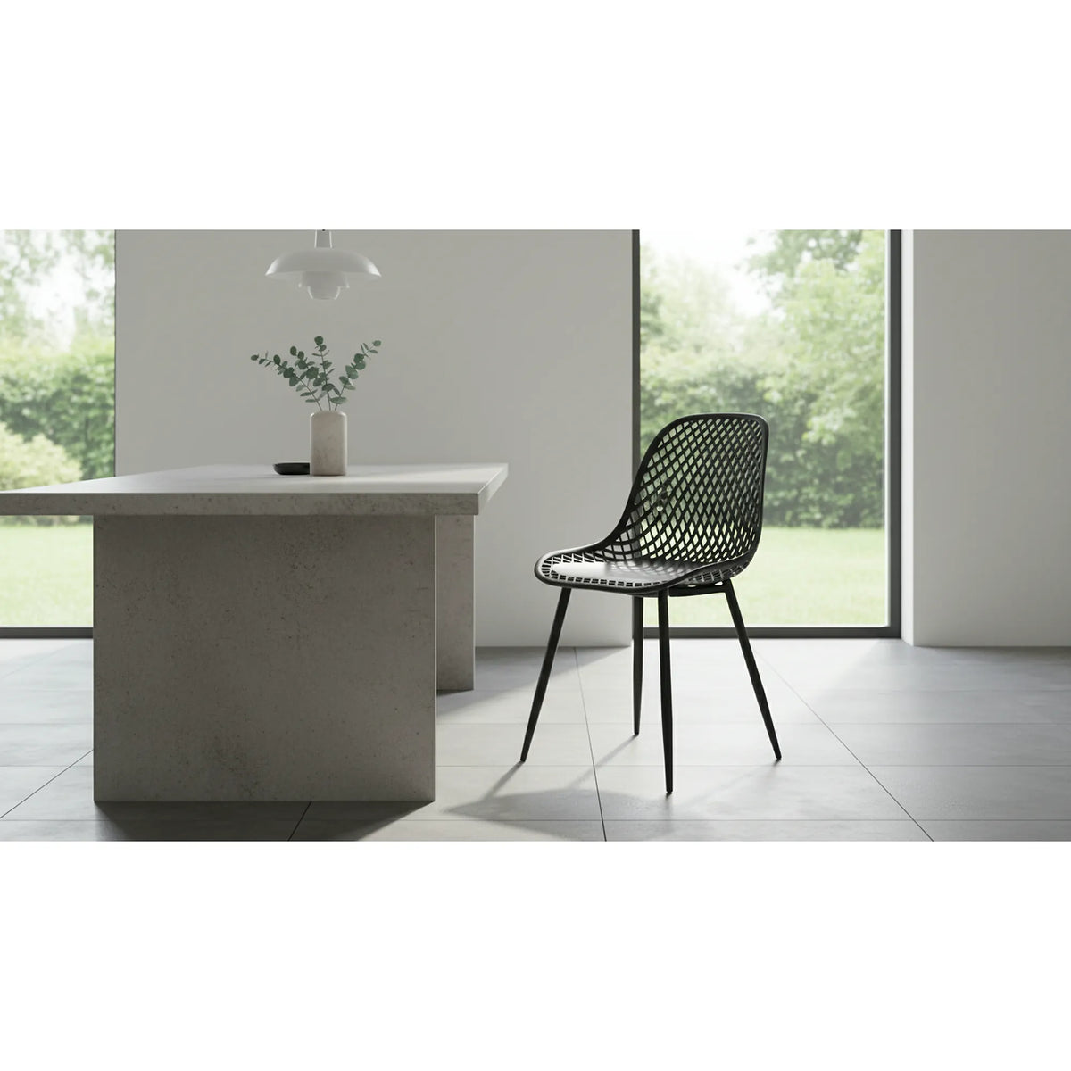 Scaun Corral A, negru, polipropilena/metal, 46x44x75 cm
