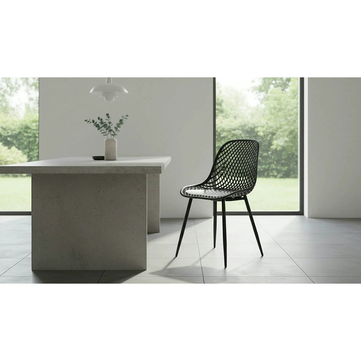 Scaun Corral A, negru, polipropilena/metal, 46x44x75 cm