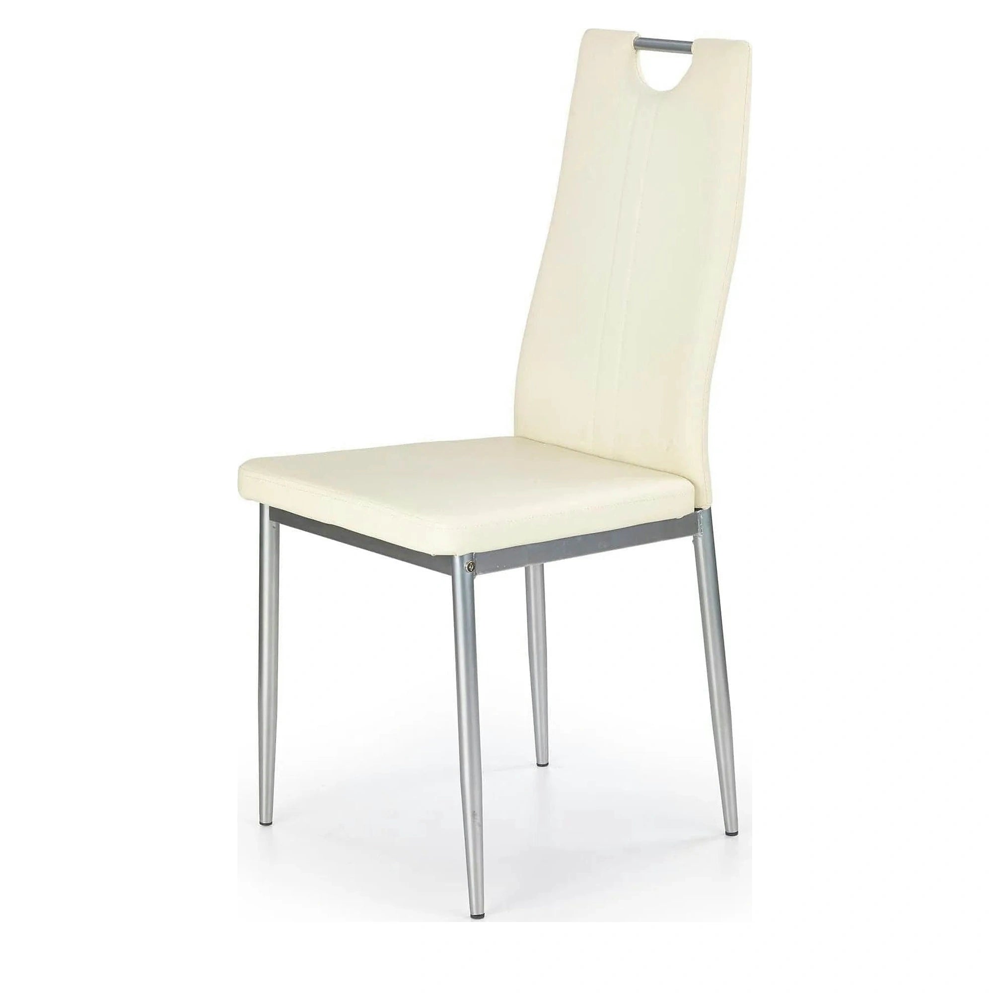 Scaun crem bucatarie K202, piele ecologica/metal, 44X54X97 CM